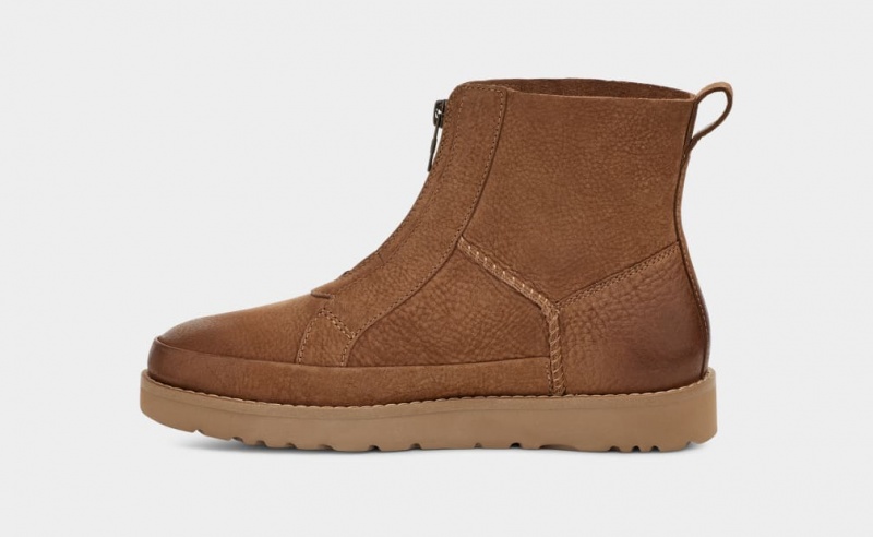 Ugg Deconstructed Front Zip Women's Boots Brown | DORGBLN-20
