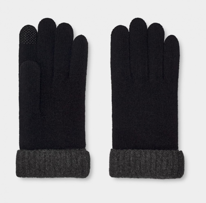 Ugg Evander Knit Men's Gloves Black / Grey | KNSVYGB-20