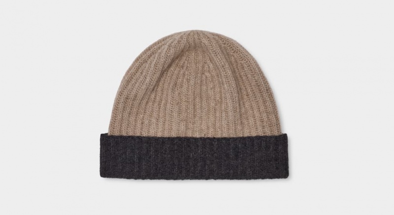 Ugg Evander Knit Men\'s Hats Cream / Grey | VFIWBUH-35
