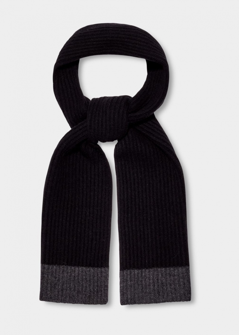 Ugg Evander Knit Men\'s Scarves Black / Grey | YPLRZTJ-40