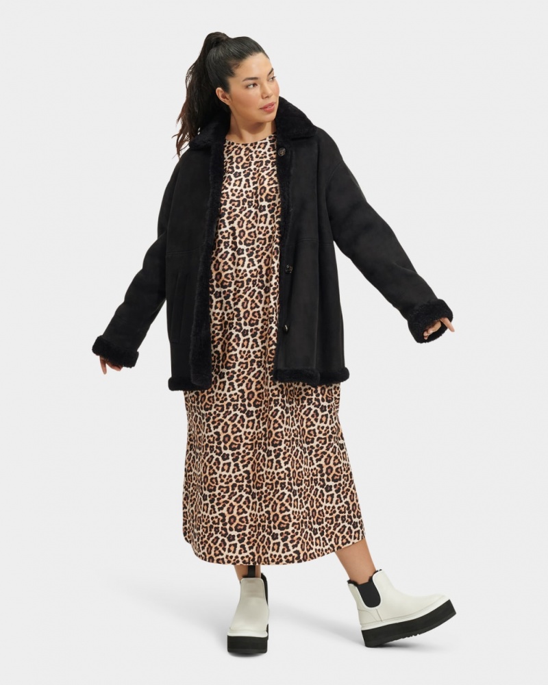 Ugg Faydon Reversible Shearling Women's Jackets Black | DJHZRYB-39