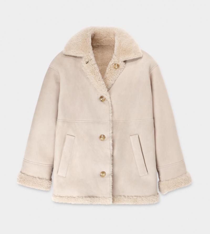 Ugg Faydon Reversible Shearling Women's Jackets Brown | NAWZJLT-32