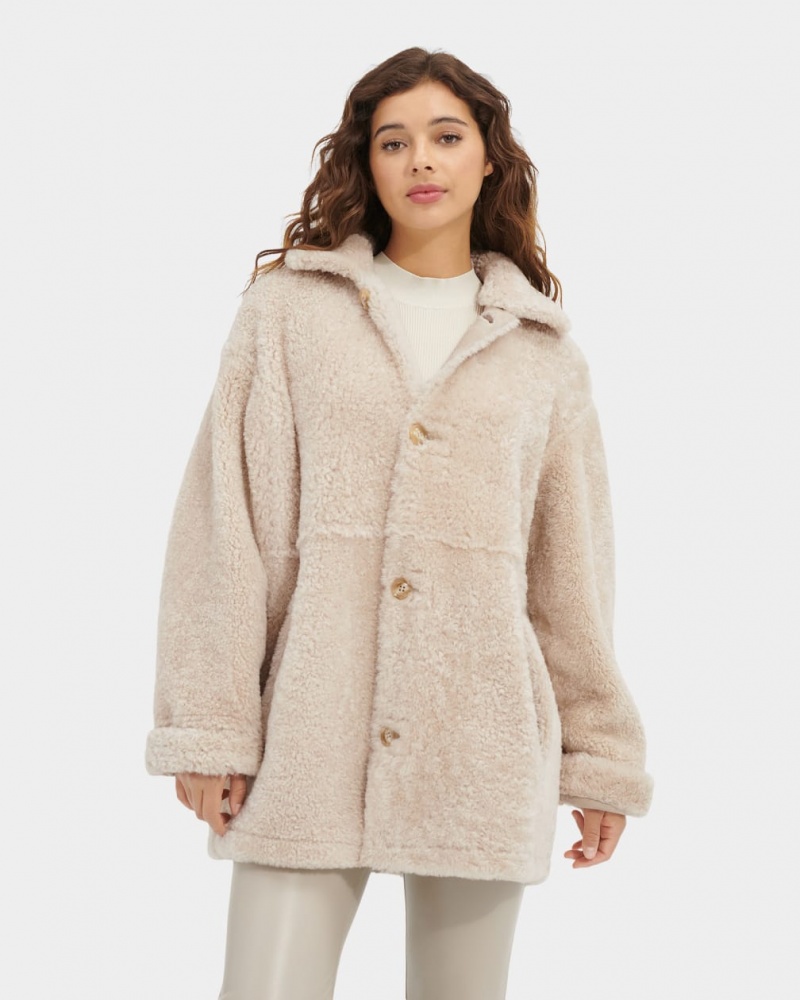 Ugg Faydon Reversible Shearling Women\'s Jackets Brown | NAWZJLT-32