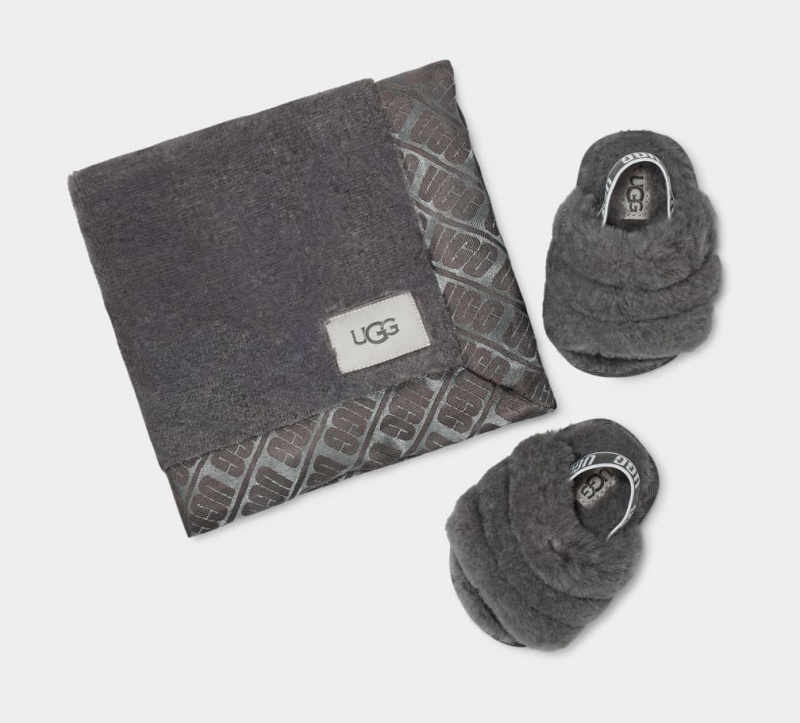 Ugg Fluff Yeah And Lovey Kids' Slippers Grey | UTOGMWF-73