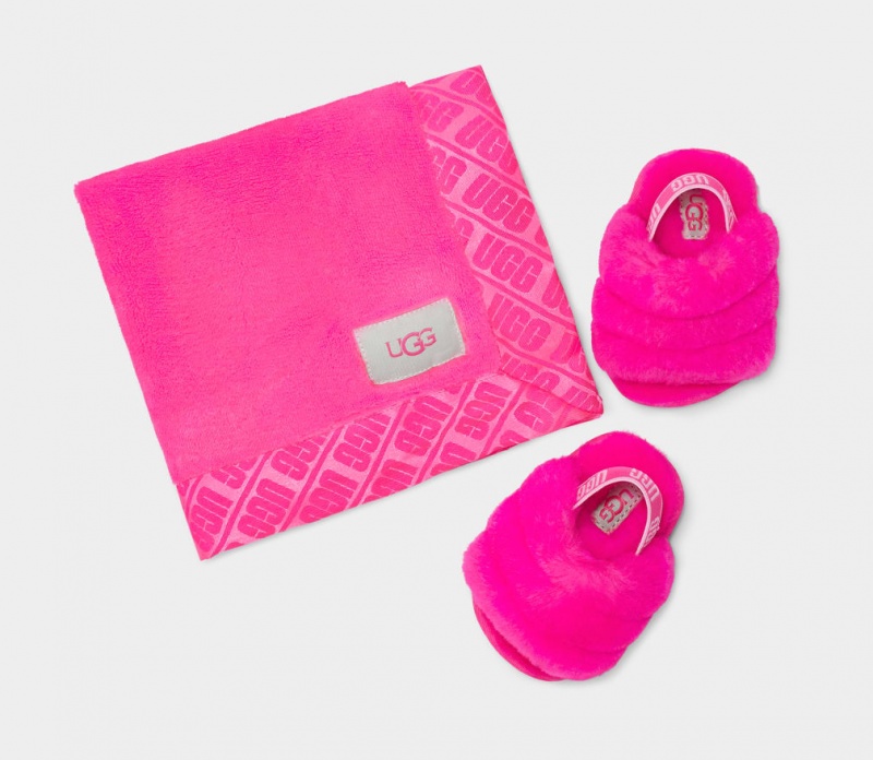 Ugg Fluff Yeah And Lovey Kids' Slippers Rose | OAKPNZH-18