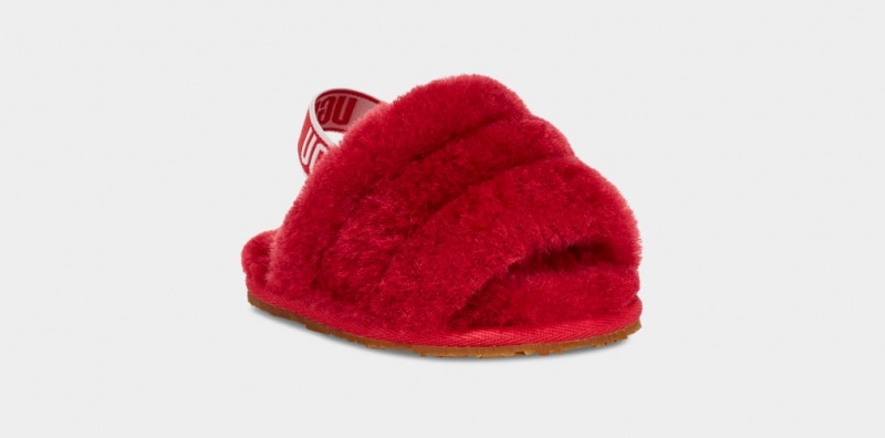 Ugg Fluff Yeah And Lovey Kids' Slippers Red | ORYLTMW-74