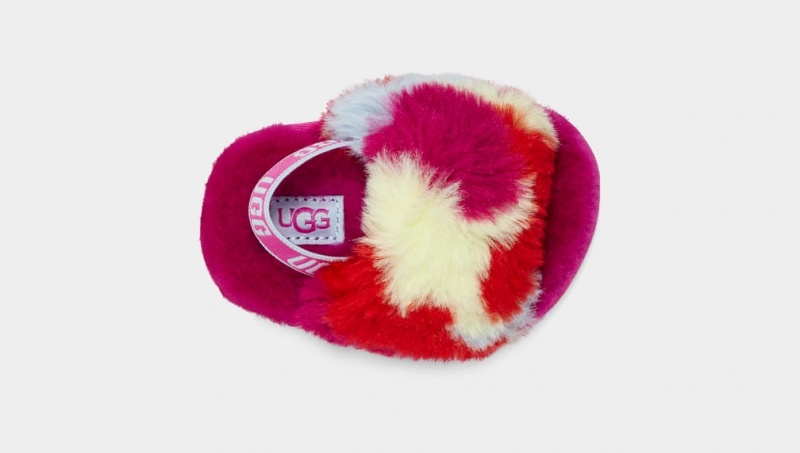 Ugg Fluff Yeah Camopop Kids' Slippers Red | XUPFNLY-96