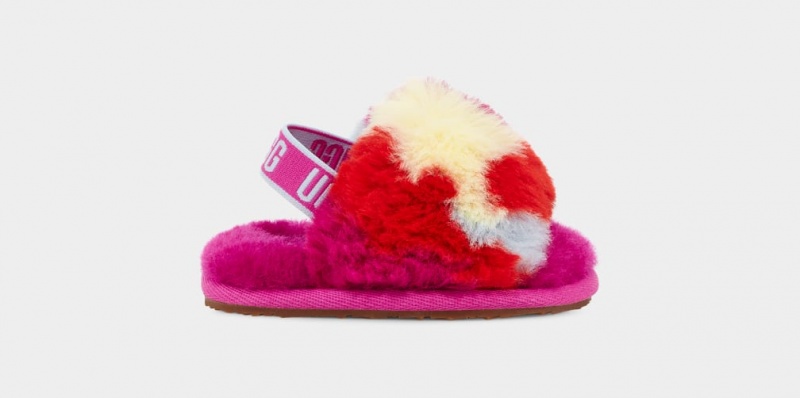 Ugg Fluff Yeah Camopop Kids\' Slippers Red | XUPFNLY-96