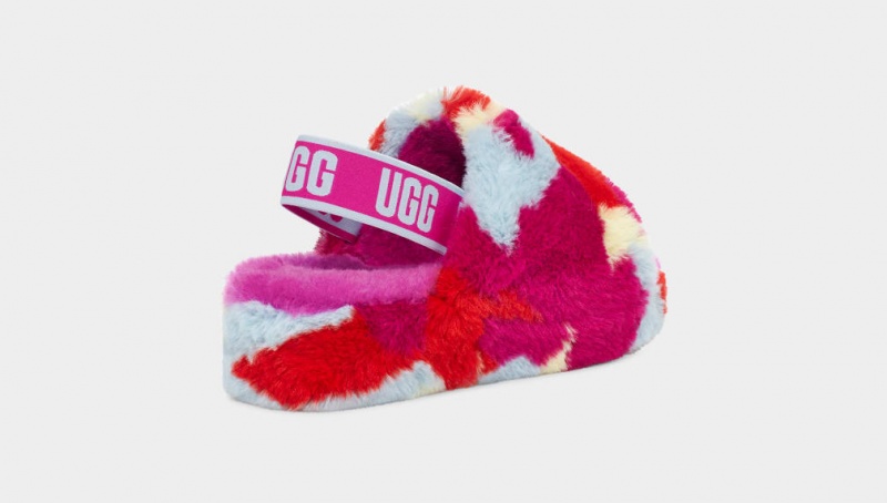 Ugg Fluff Yeah Camopop Women's Slippers Red | EJNGRAX-58