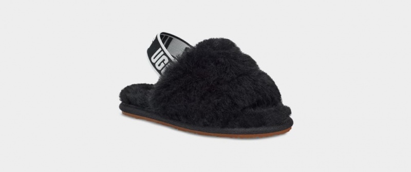 Ugg Fluff Yeah Kids' Slippers Black | GXMPZAB-91