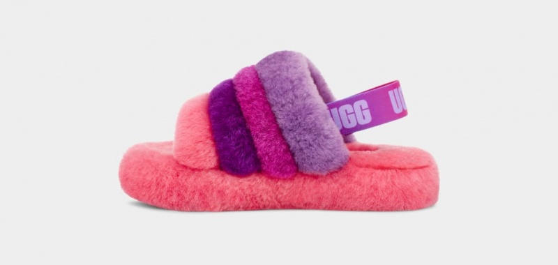 Ugg Fluff Yeah Multi Kids' Slippers Pink / Purple / Multicolor | QEAHBJX-40