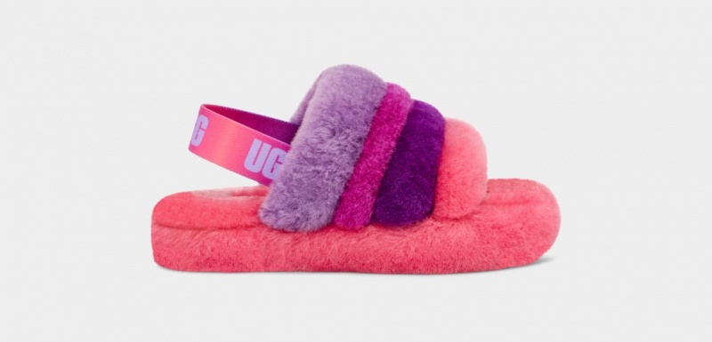 Ugg Fluff Yeah Multi Kids\' Slippers Pink / Purple / Multicolor | QEAHBJX-40