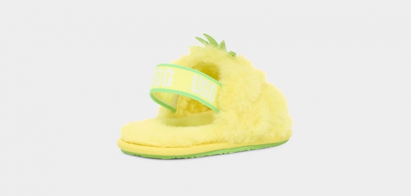 Ugg Fluff Yeah Pineapple Stuffie Kids' Slippers Yellow | JKFDUBQ-49