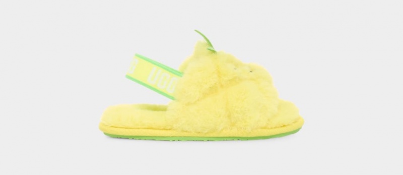 Ugg Fluff Yeah Pineapple Stuffie Kids\' Slippers Yellow | JKFDUBQ-49