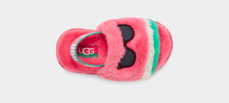 Ugg Fluff Yeah Watermelon Stuffie Kids' Slippers Pink | SAJEFNQ-50