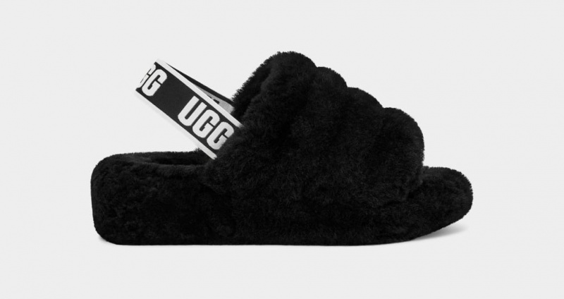 Ugg Fluff Yeah Women\'s Slides Black | ZIJNMYC-58