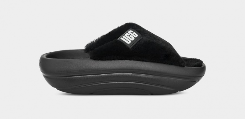 Ugg FoamOplush Women\'s Slippers Black | QXUIAWJ-97