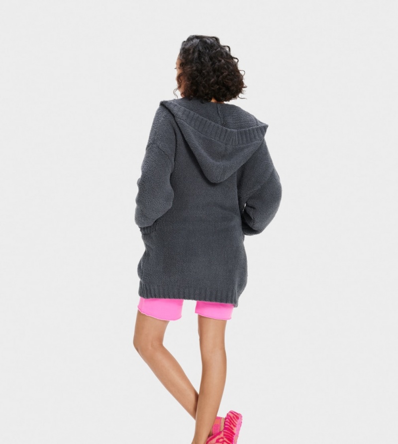 Ugg Franca Travel Women's Cardigan Obsidian | ITMYDSN-60