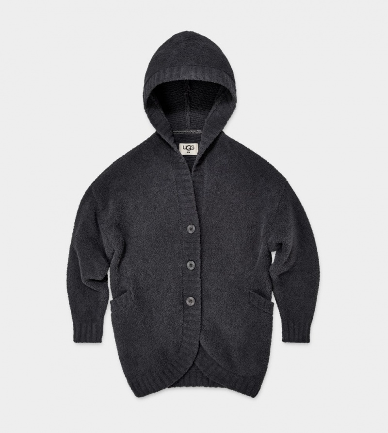 Ugg Franca Travel Women's Cardigan Obsidian | ITMYDSN-60