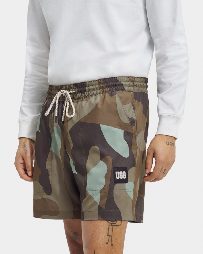 Ugg Freemon Print Men's Shorts Green | BWYIAUS-21