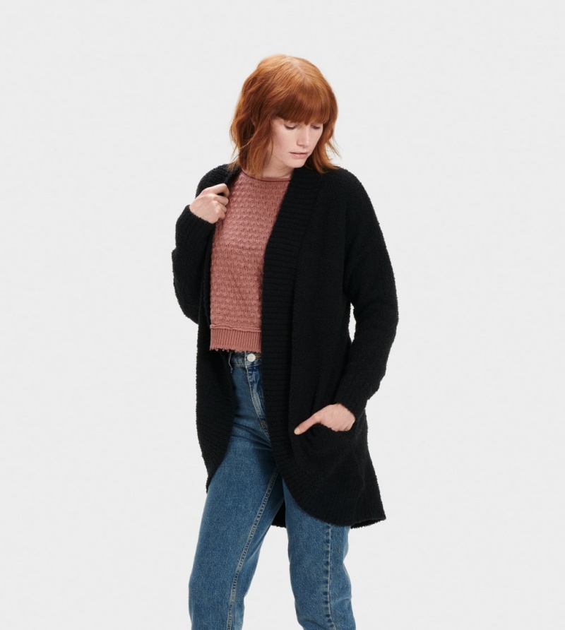 Ugg Fremont Women\'s Cardigan Black | BILOCVQ-60