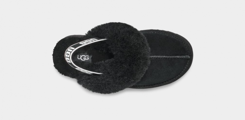 Ugg Funkette Kids' Slippers Black | FGJTVQA-53