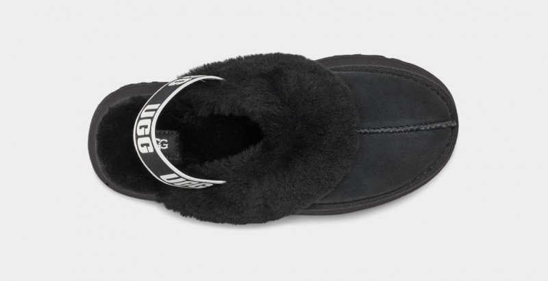 Ugg Funkette Women's Slippers Black | GMNQOXK-10