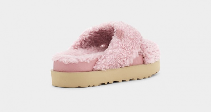 Ugg Fuzz Sugar Cross Women's Slides Pink | HEFXBGK-76