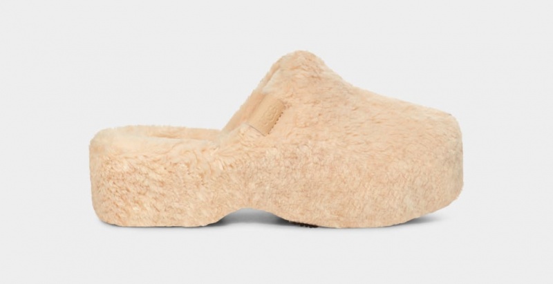 Ugg Fuzz Sugar Women\'s Clogs Beige | DVJTYPR-78