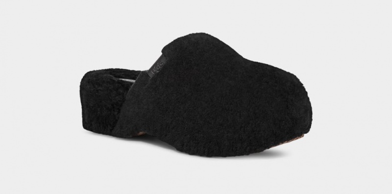 Ugg Fuzz Sugar Women's Slippers Black | LFKUIOQ-43