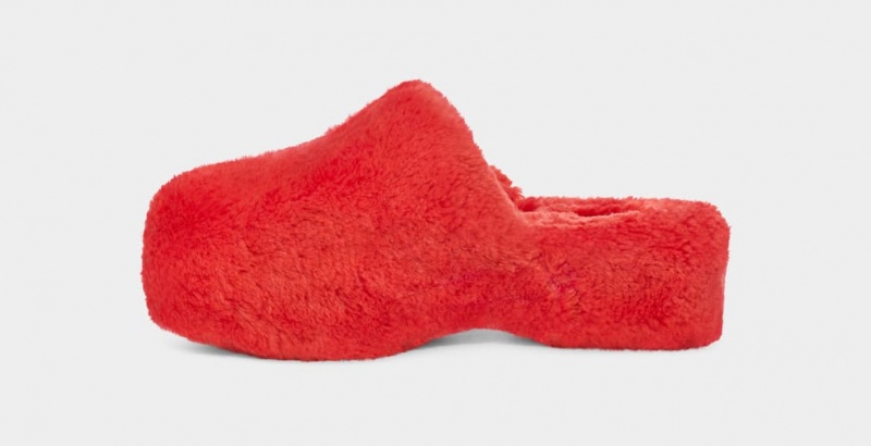Ugg Fuzz Sugar Women's Slippers Red | CKYHXGI-73