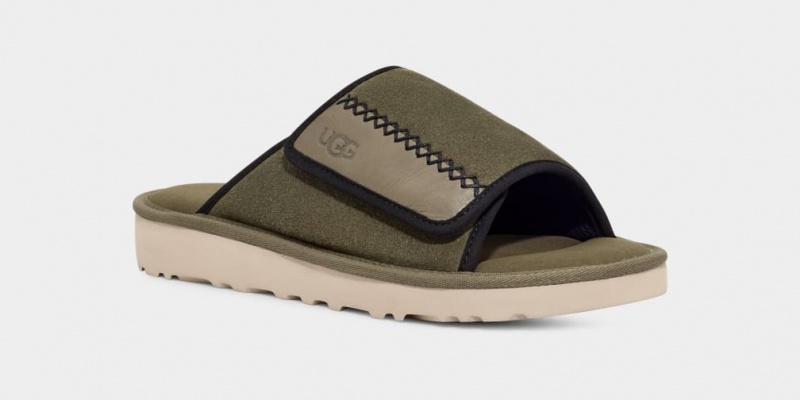 Ugg Goldencoast Men's Slides Green | QWZOBYA-59
