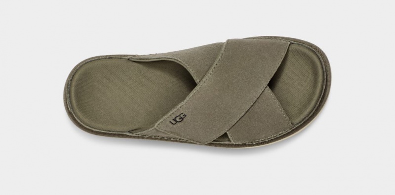 Ugg Goldenstar Cross Women's Slides Green | PWCDRTL-23