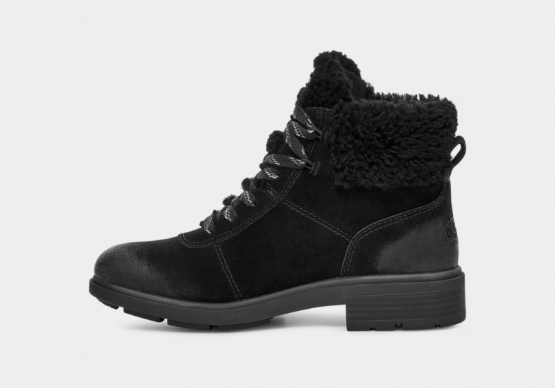 Ugg Harrison Cozy Lace Women's Boots Black | CKEOWAL-24