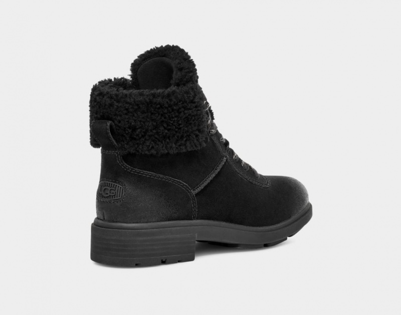 Ugg Harrison Cozy Lace Women's Boots Black | CKEOWAL-24