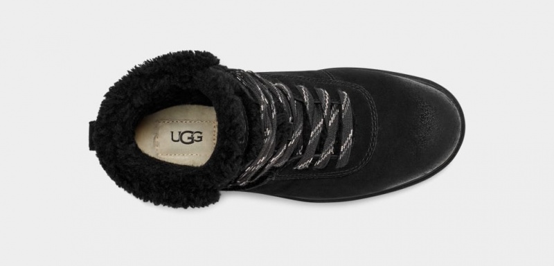 Ugg Harrison Cozy Lace Women's Boots Black | CKEOWAL-24