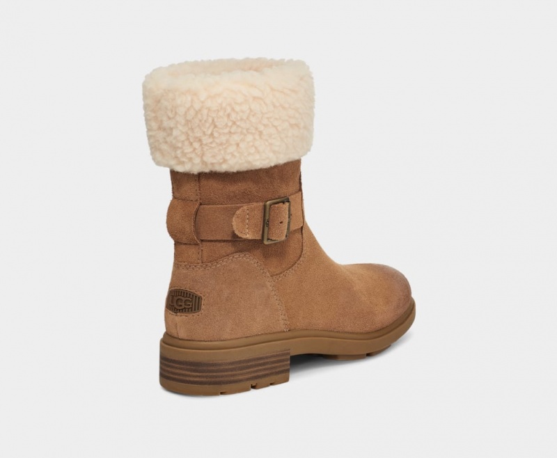 Ugg Harrison Cuff Women's Boots Brown | QBURKIG-64