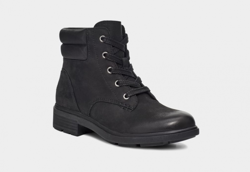 Ugg Harrison Lace Women's Boots Black | KQLBGMR-75