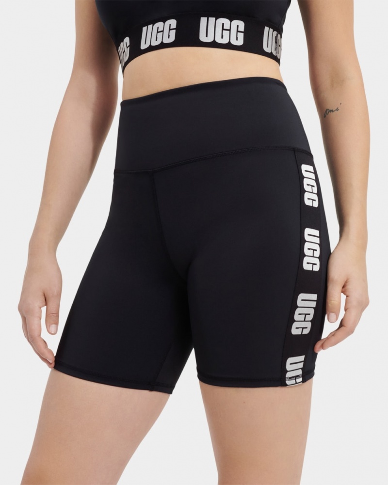 Ugg Hayleigh Logo Biker Women's Shorts Black | VCPTUME-65