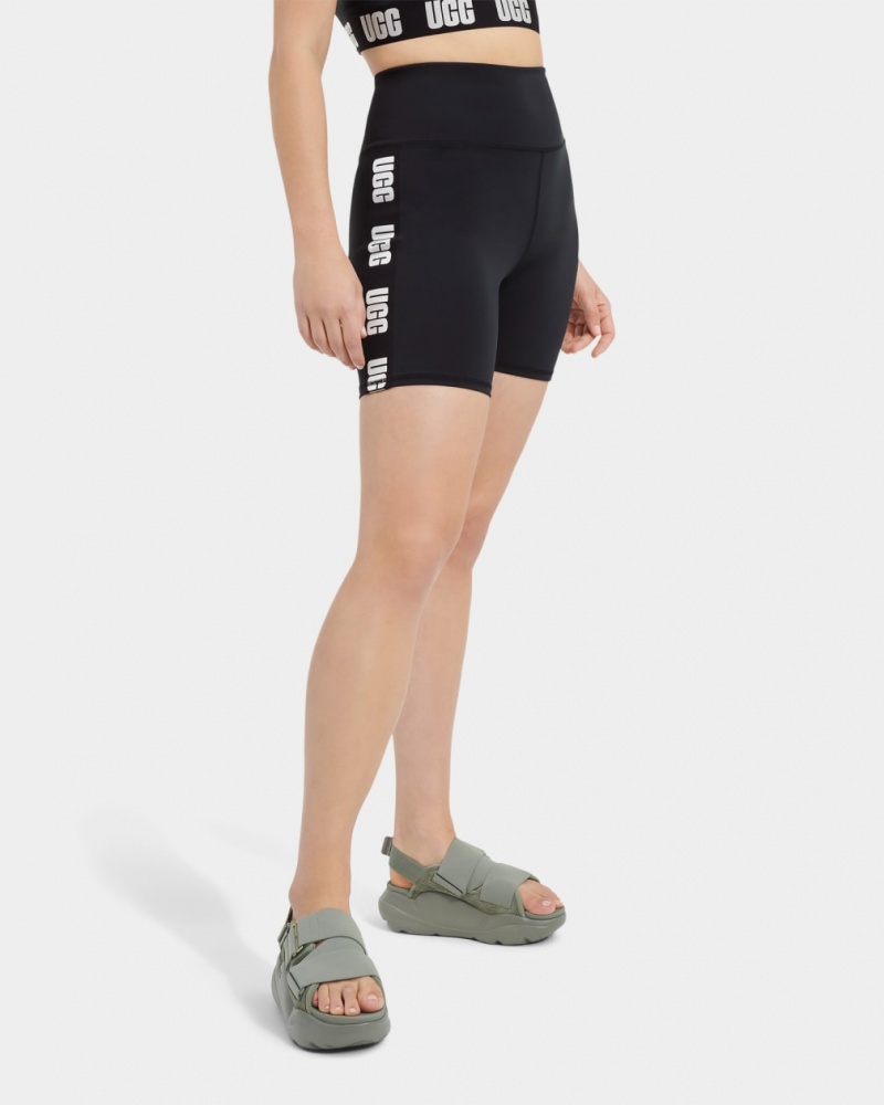 Ugg Hayleigh Logo Biker Women's Shorts Black | VCPTUME-65