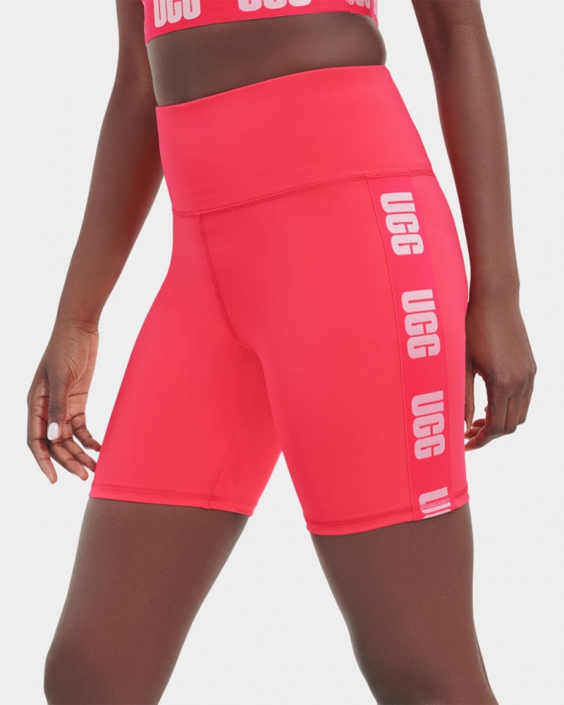 Ugg Hayleigh Logo Biker Women's Shorts Pink | CVBRQGO-30