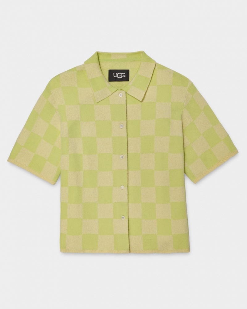 Ugg Jeannie Buttondown Women's Tops Green | PVYFOZH-74