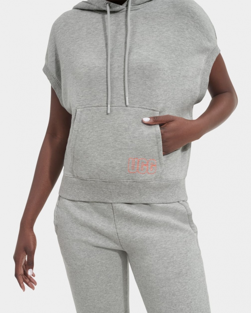 Ugg Jessikah Sleeveless Women's Hoodie Grey | VCZKIGL-53