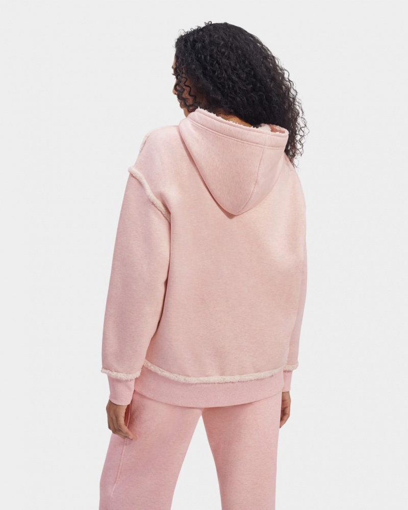 Ugg Joanne B Fleece Logo Women's Hoodie Pink / White | ARYVJIK-62