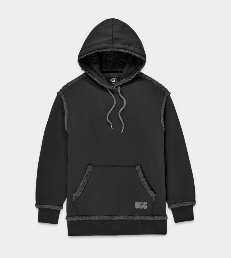 Ugg Joanne Bonded Fleece Women's Hoodie Black | IORWQZA-79