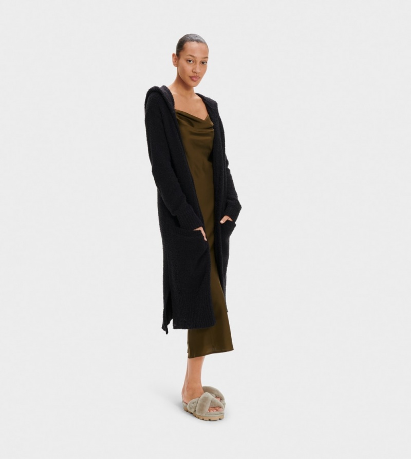 Ugg Judith Knit Women's Cardigan Black | HWRBQGK-04