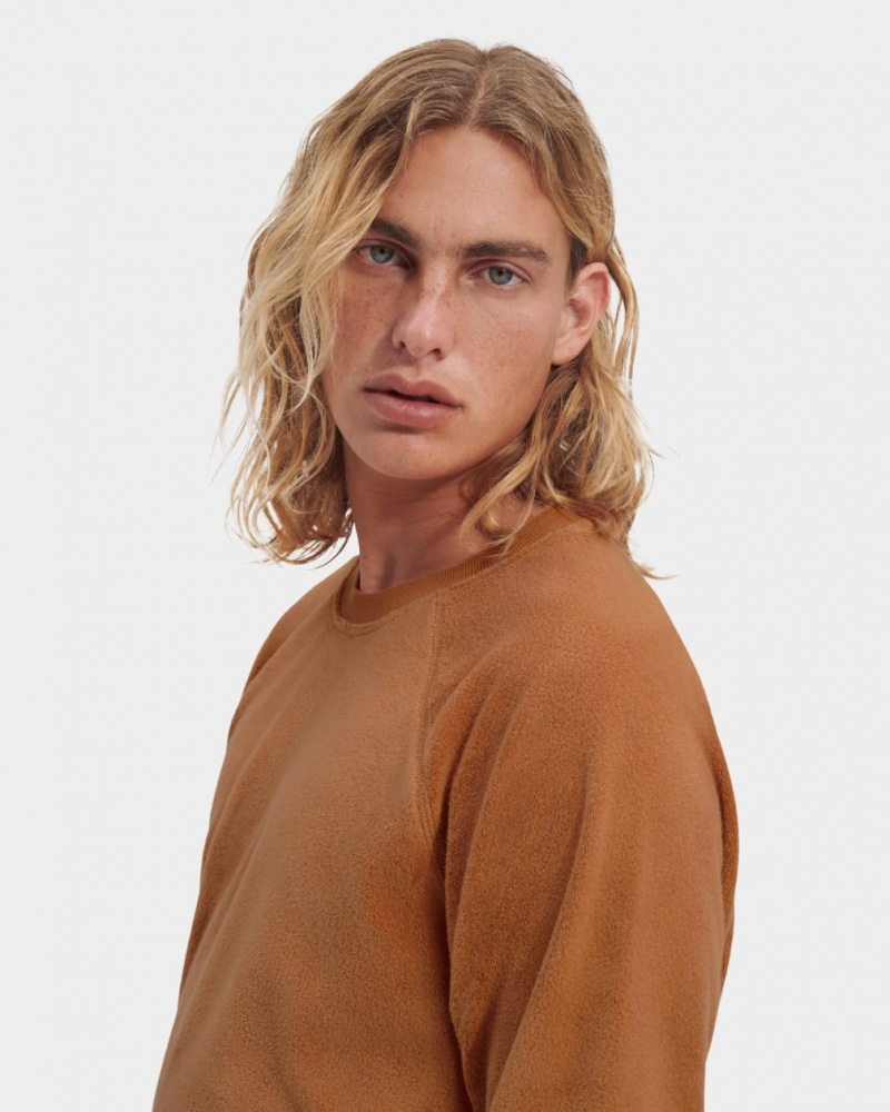 Ugg Kamryn Crewneck Men's Sweatshirt Brown | DEONKPZ-23