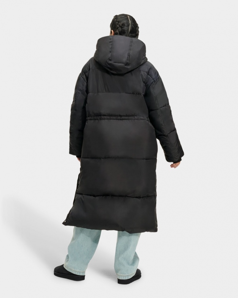 Ugg Keeley Long Puffer Women's Coats Black | BOEPRCA-61
