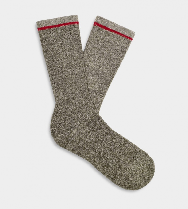 Ugg Kyro Cozy Crew Men\'s Socks Olive | NOXPFEK-32