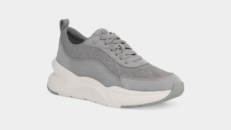 Ugg LA Glide Logo Stitch Women's Sneakers Grey | IYKFLGO-51